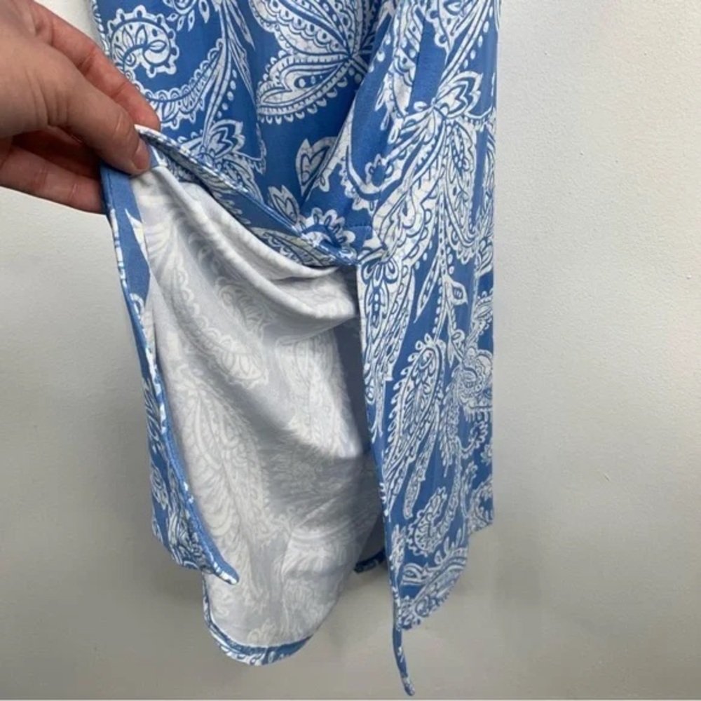 J Jill Wearever Collection Blue & White Paisley Maxi Tank Dress Size S Petite - Picture 6 of 13